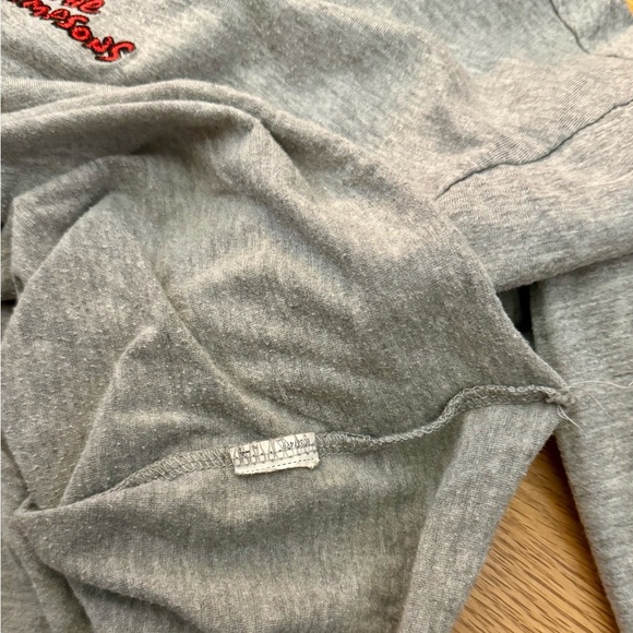 The Simpsons Bart Lisa Grey Crop Top Long Sleeve Embroidered Size M EUC - Picture 2 of 8